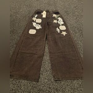 Womens new blue velvet pants size small